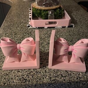 Pink Bow Bookends
